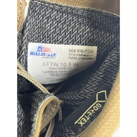 Belleville Boots 10.5W Tan Gore-Tex Vibram USAF Safe to Fly Military - Picture 9 of 9